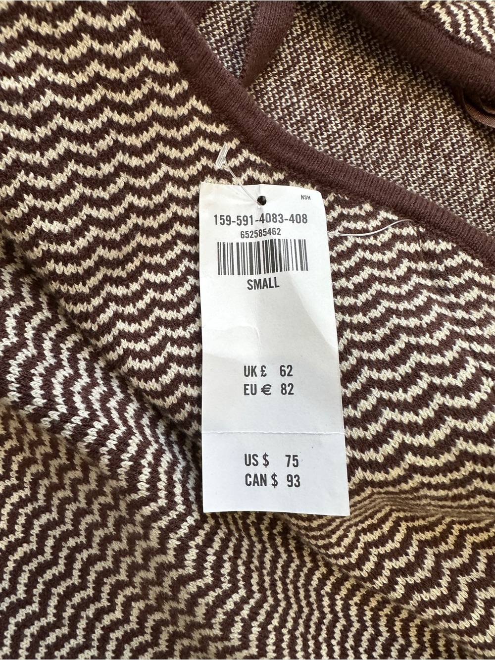 Abercrombie & Fitch Dress S Knit Halter Chevron Mini Resortette Retro Y2K - Picture 11 of 11